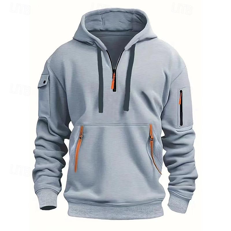 Versatile Quarter-Zip Hoodie for Men – Black, White, Burgundy, Navy Blue, and Royal Blue – Casual, Streetwear, and Sportswear Essentials