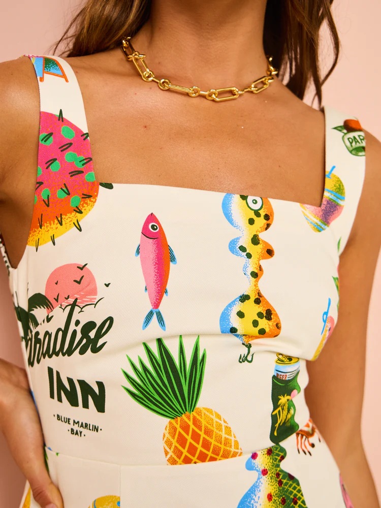 Women's Regular Dress Vacation Strap Printing Sleeveless Fruit Midi Dress Holiday Daily