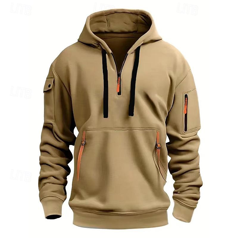 Versatile Quarter-Zip Hoodie for Men – Black, White, Burgundy, Navy Blue, and Royal Blue – Casual, Streetwear, and Sportswear Essentials
