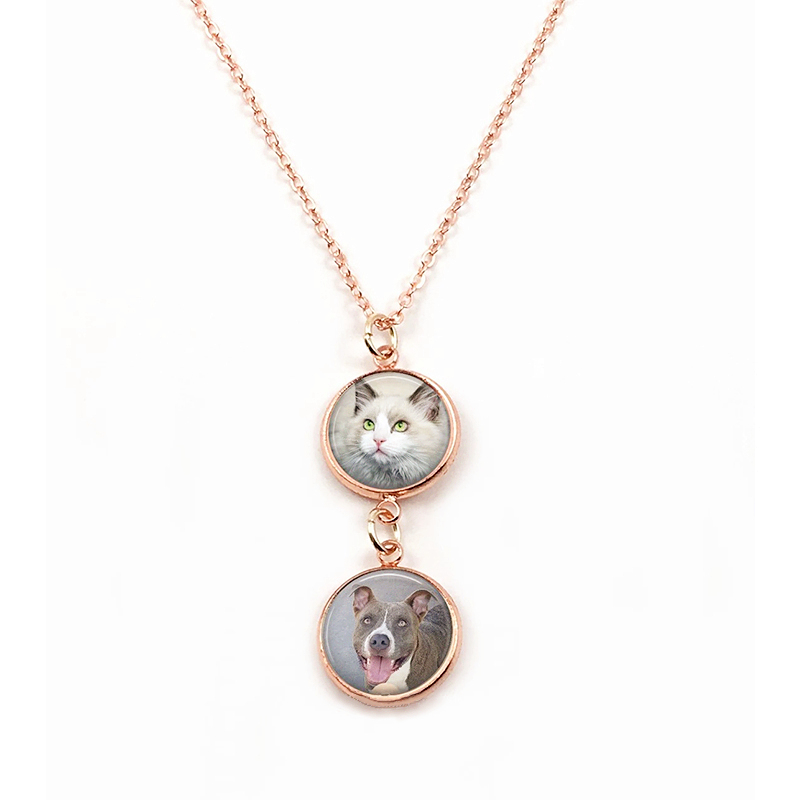 Personalized photo charm necklace